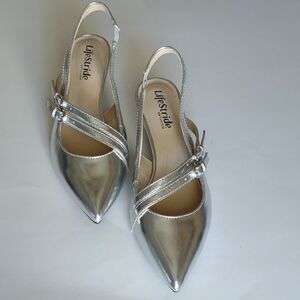 Life Stride "Monique" Women's Metallic Silver Heels